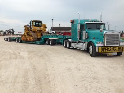 heavy haul oversize truck transport excavator